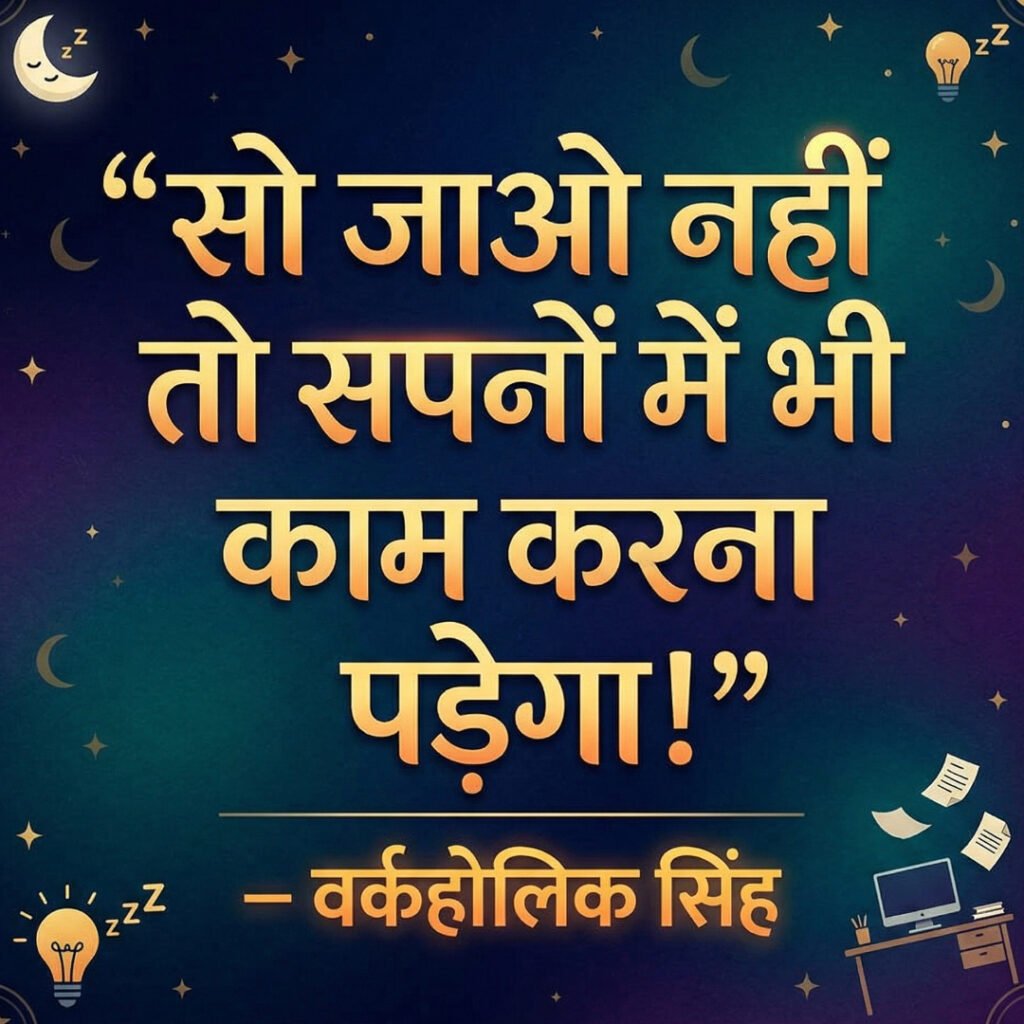 Lighthearted good night shayari and funny thoughts