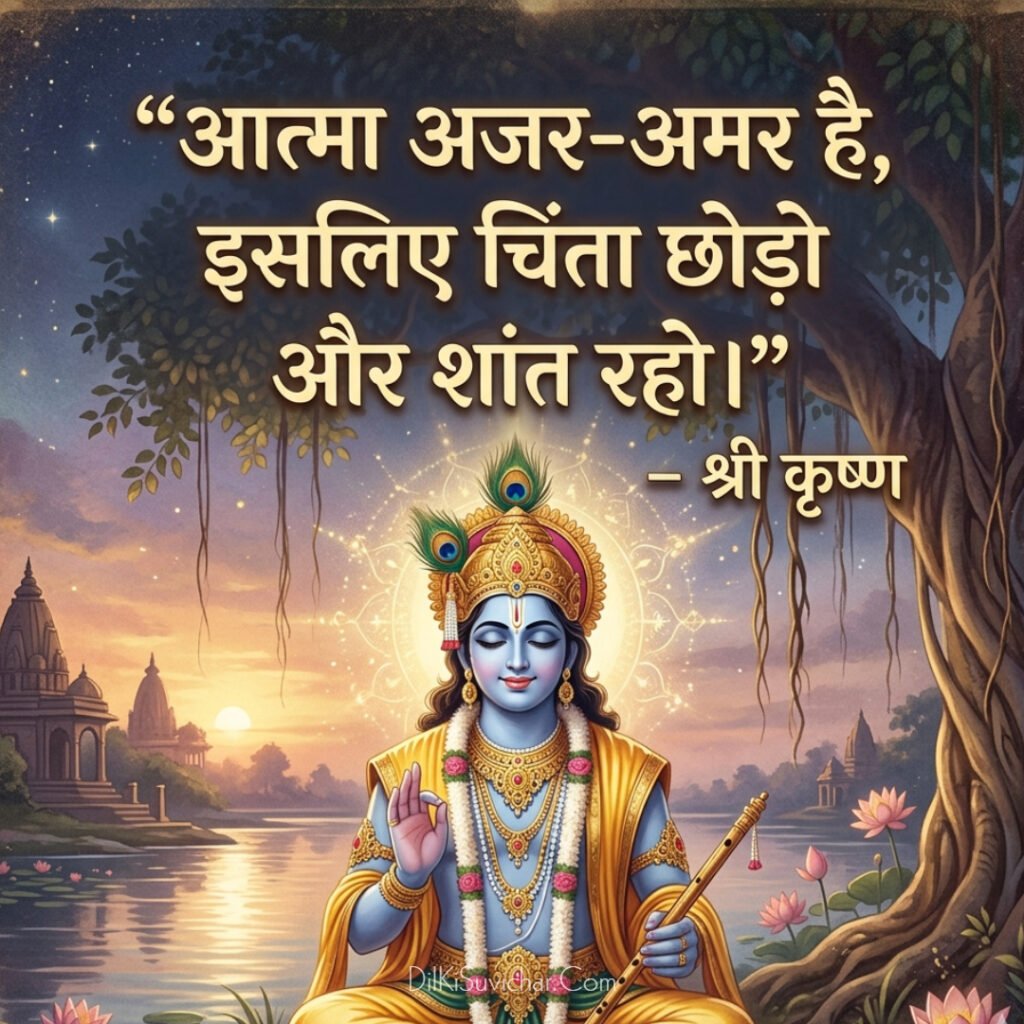 Peaceful Krishna good night wishes and suvichar